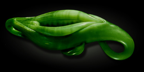 Sculptured Chatoyant Jade 'Pod'